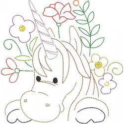 Stickdatei - Frühlingsfreunde Einhorn